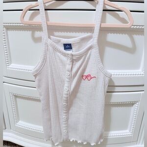 Girls Button Up Cami Top 6/7 NWOT